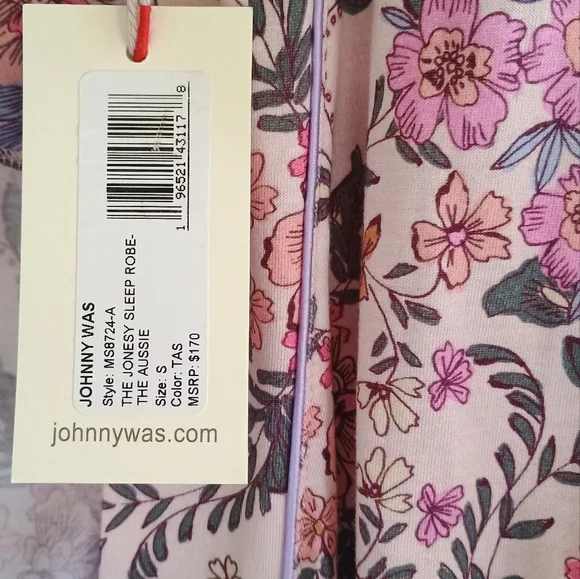 NEW With Tags Johnny Was The Jonesy Sleep Robe The Aussie Size Small Pink Floral - Picture 4 of 7